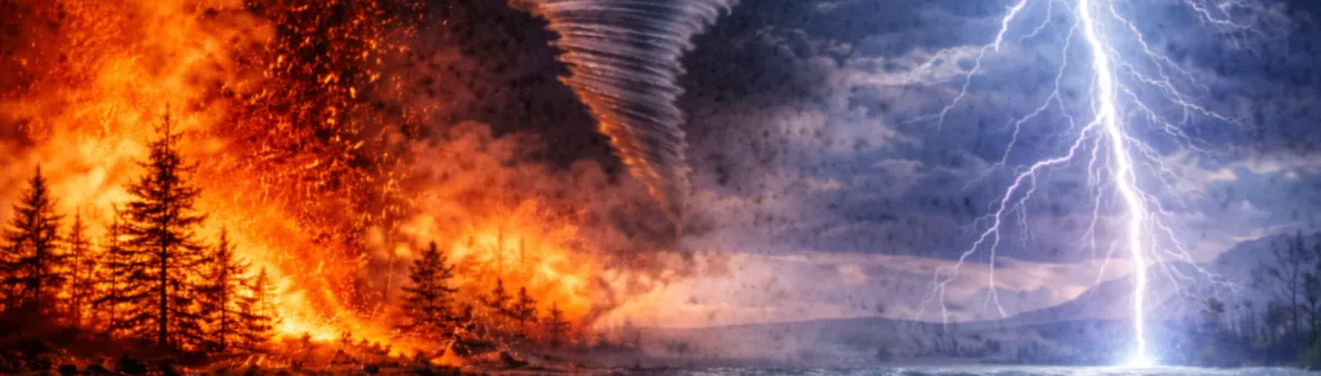 Environmental risk imagery representing the scope of national risk intelligence